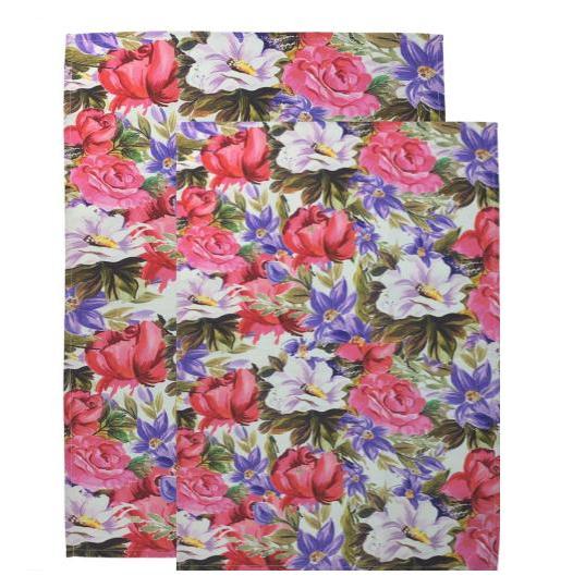 2-Piece Water Floral Sure Grip Kitchen Towels - Velora Luxury Fashion