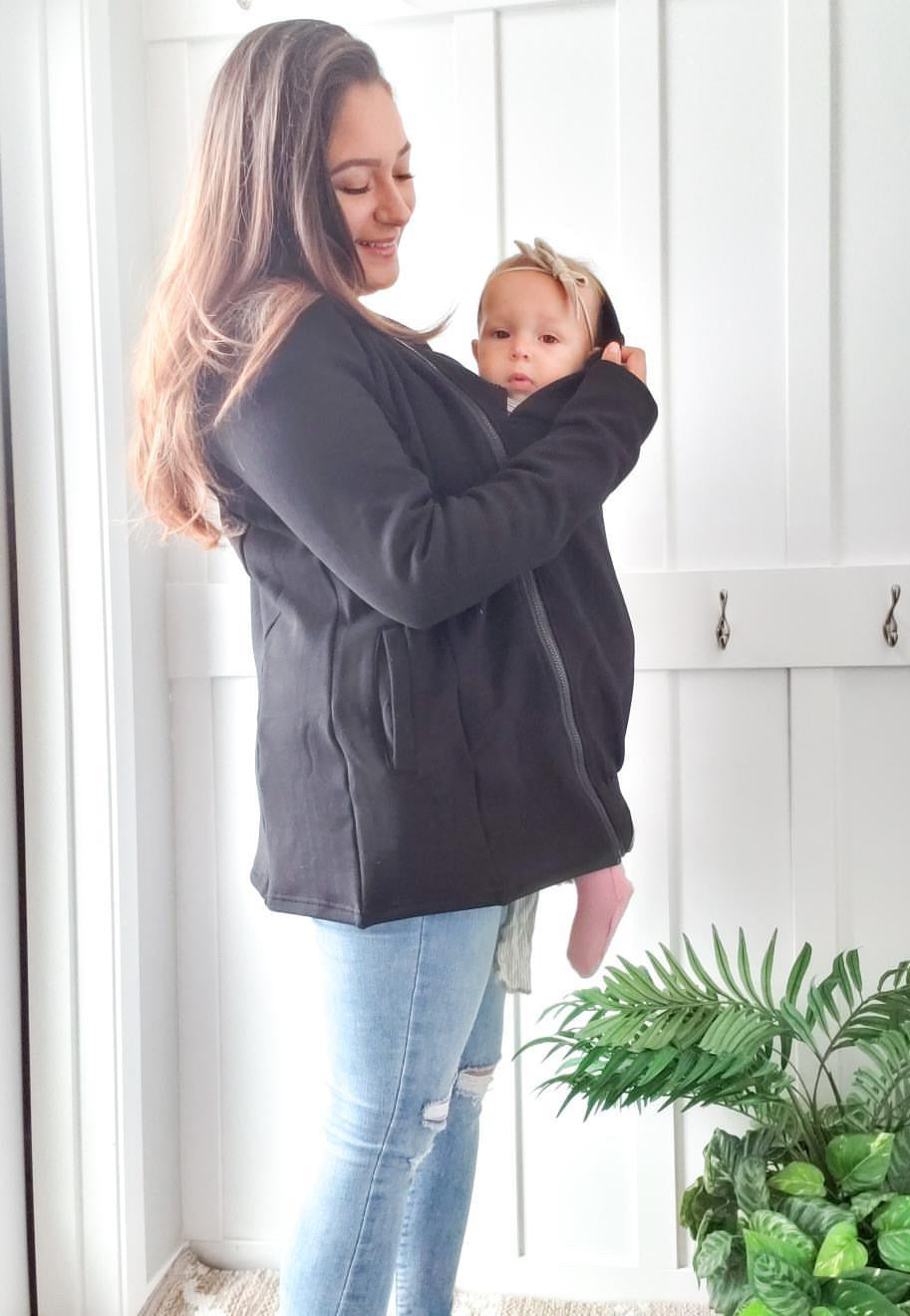 2-in-1 Fleece Baby Carrying Hoodie - Velora Luxury Fashion