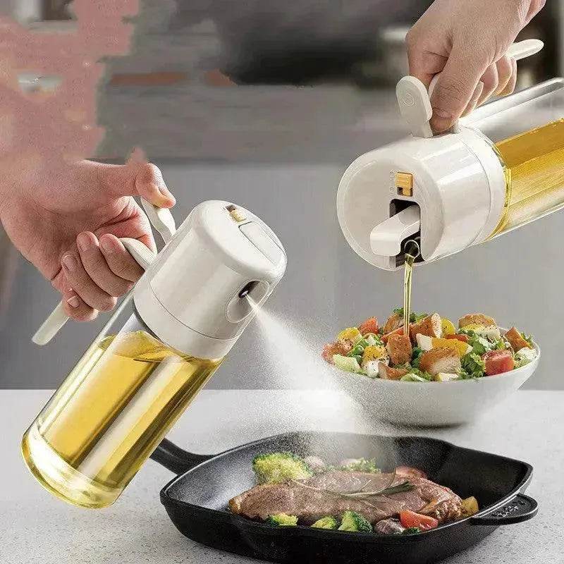 2 In 1 Oil Sprayer Bottle BBQ Cooking Oil Dispenser Olive Oil Pourers Sprayer Kitchen Baking Oil Mister Vinegar Bottle - Velora