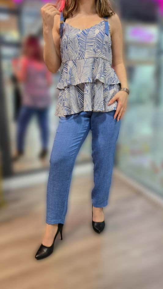 2-piece Spaghetti Top with Pants - Velora