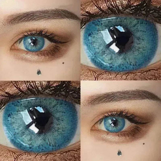 2 pieces Annual throw Russian girl blue color contacts lenses - Velora