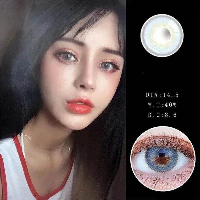 2 pieces Annual throw Russian girl blue color contacts lenses - Velora