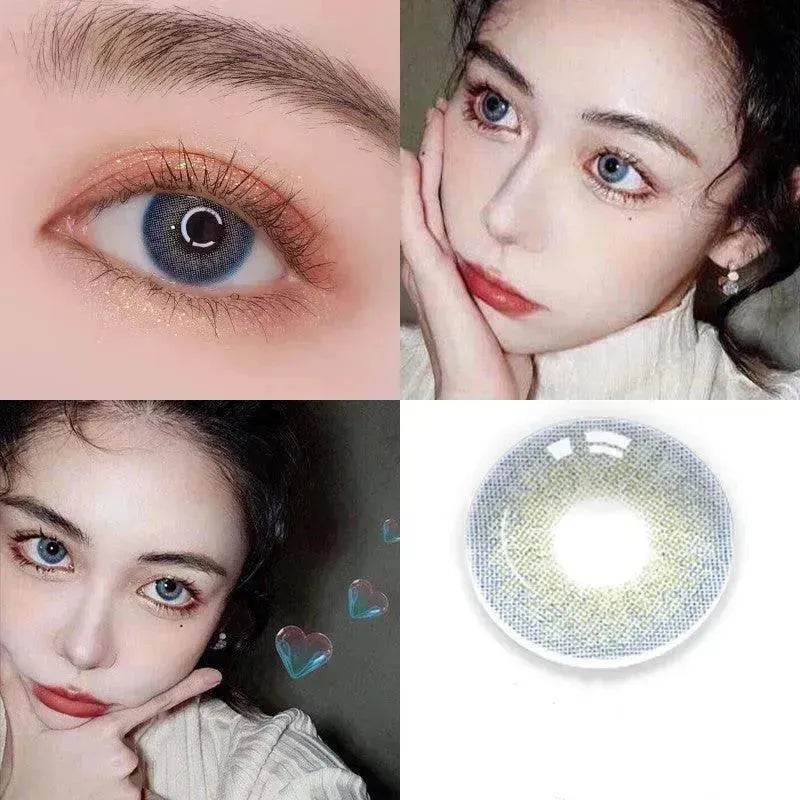 2 pieces Annual throw Russian girl blue color contacts lenses - Velora