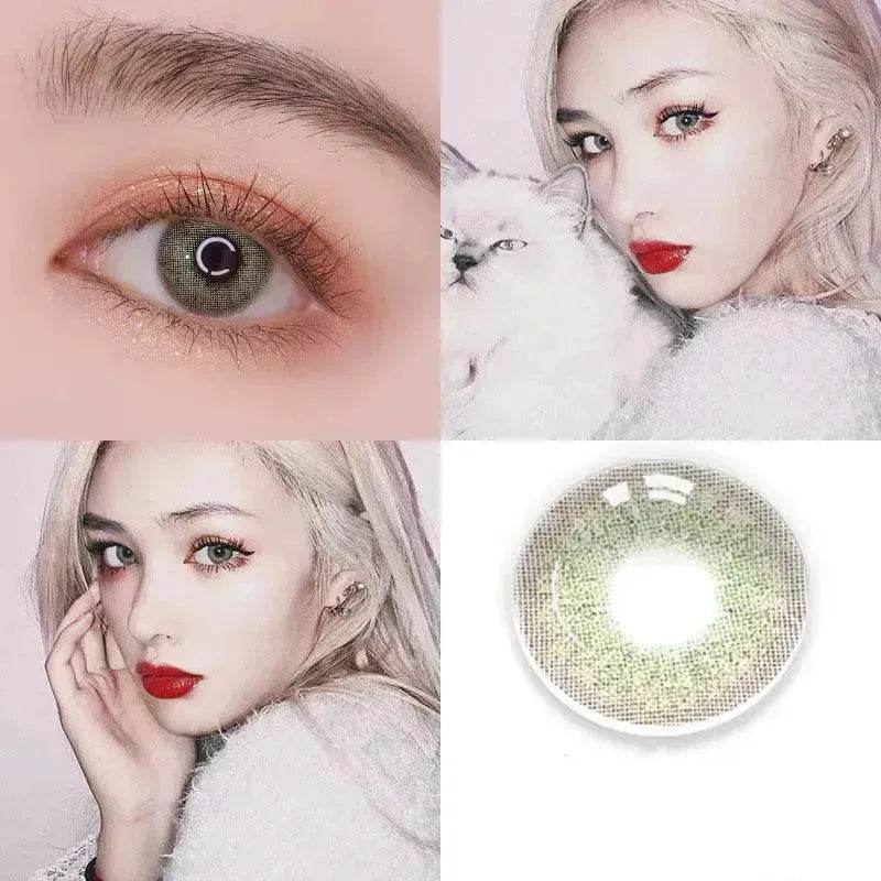 2 pieces Annual throw Russian girl blue color contacts lenses - Velora
