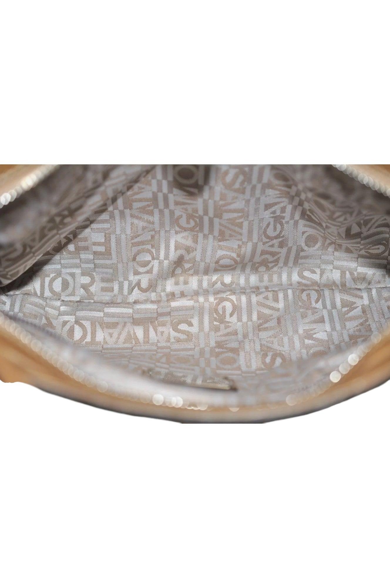 Salvatore Ferragamo Gancini Leather Shoulder Hand Bag Brown 7570K - Velora