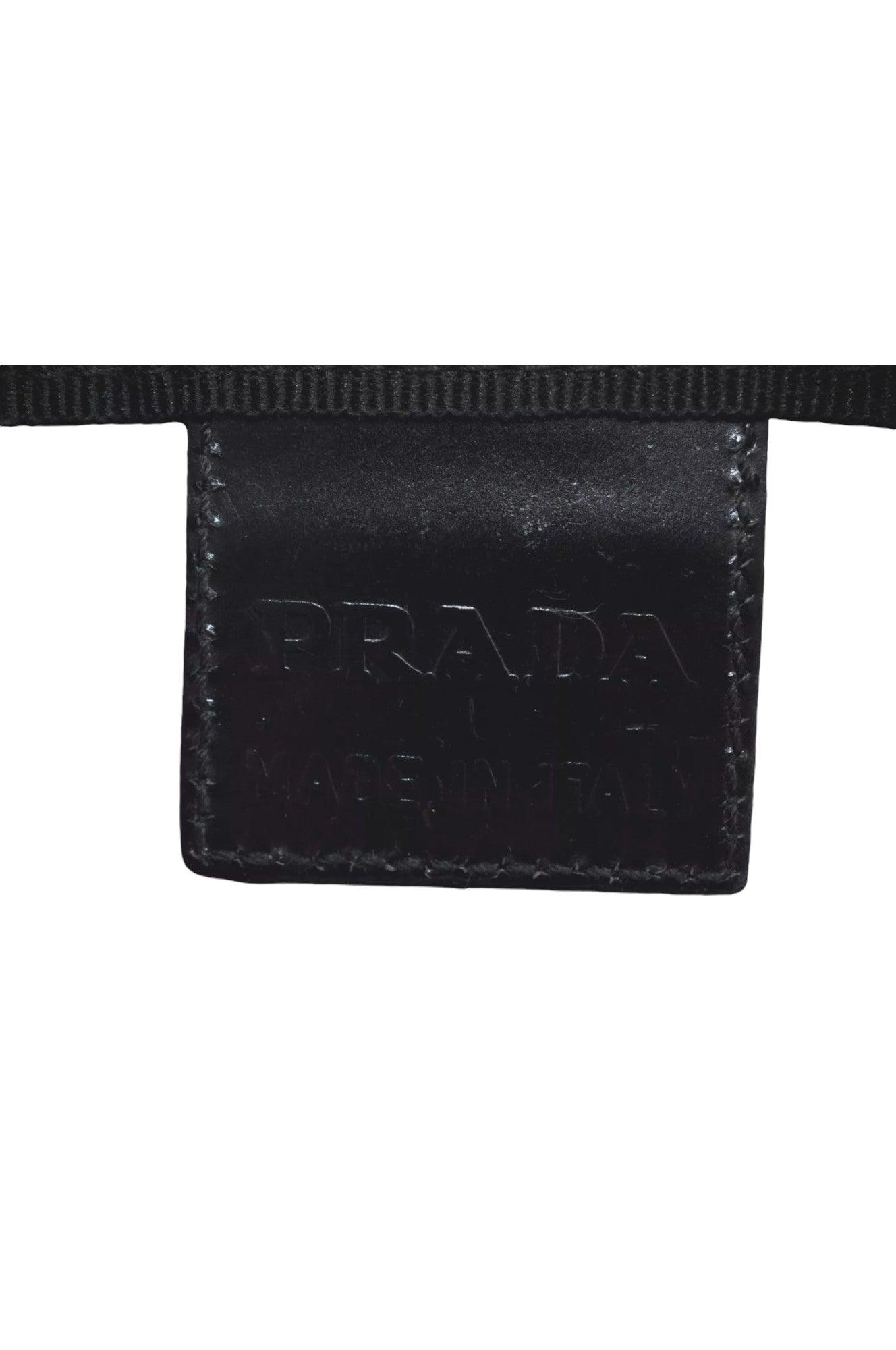 PRADA Nylon Leather Pouch Purse Black 3978K - Velora