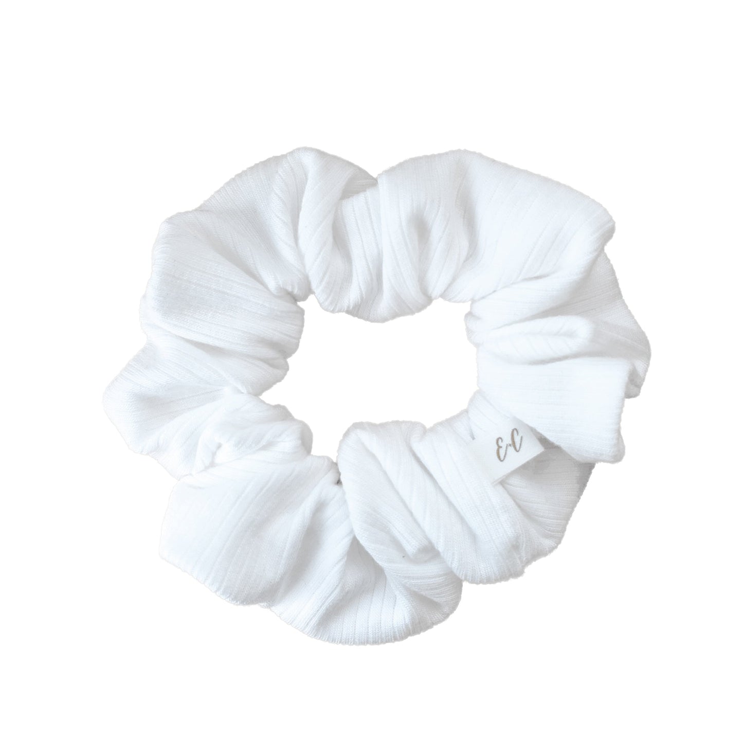 Ribbed Modal Scrunchie | White - Velora