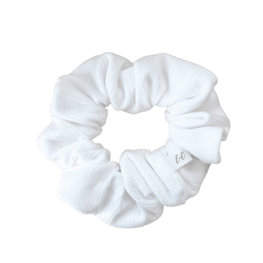 Ribbed Modal Scrunchie | White - Velora