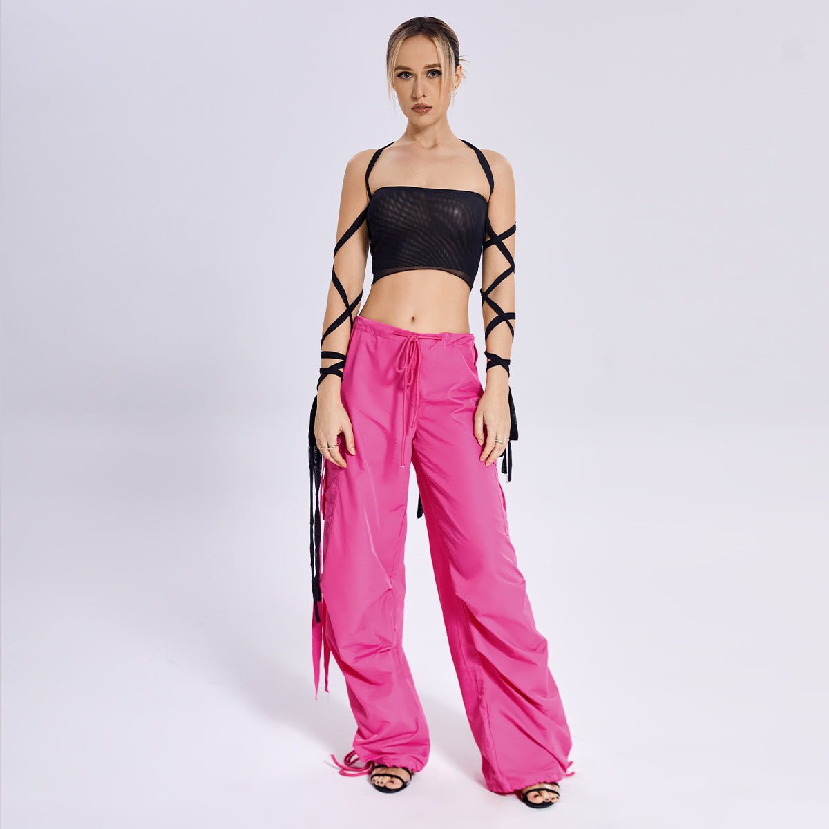 2023 New Style Womens Elastic Cross Arm Solid Color Straps Tank Top - Velora Luxury Fashion