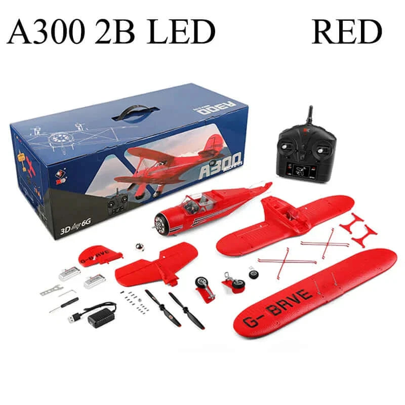2024 WLtoys A300-Beech D17S EPP 4CH RC Biplane: LED, 3D/6G Gyro, Brushless - Velora Luxury Fashion