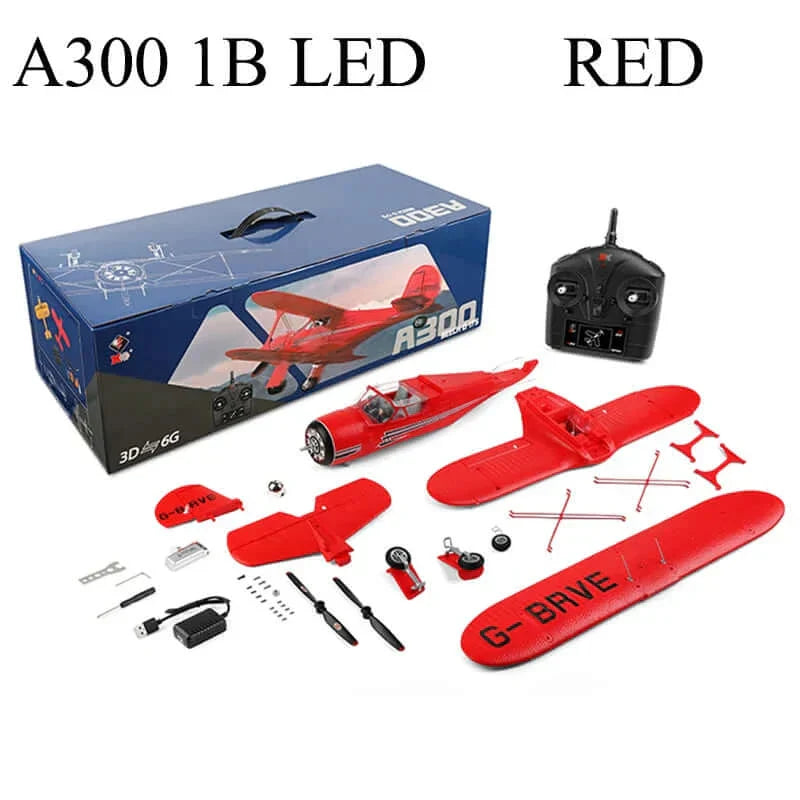 2024 WLtoys A300-Beech D17S EPP 4CH RC Biplane: LED, 3D/6G Gyro, Brushless - Velora Luxury Fashion