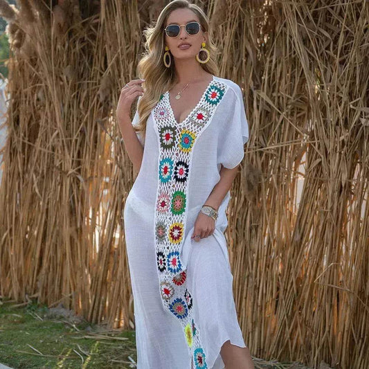 2025 Summer Beach Hand Crochet Stitching Dress - Velora