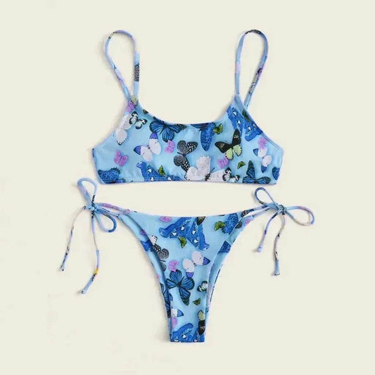 2025 Summer Vibe Flowers Print Charming Bikini for Beach Swimming Fashion Push Up Swimsuit Womens Clothing - Velora