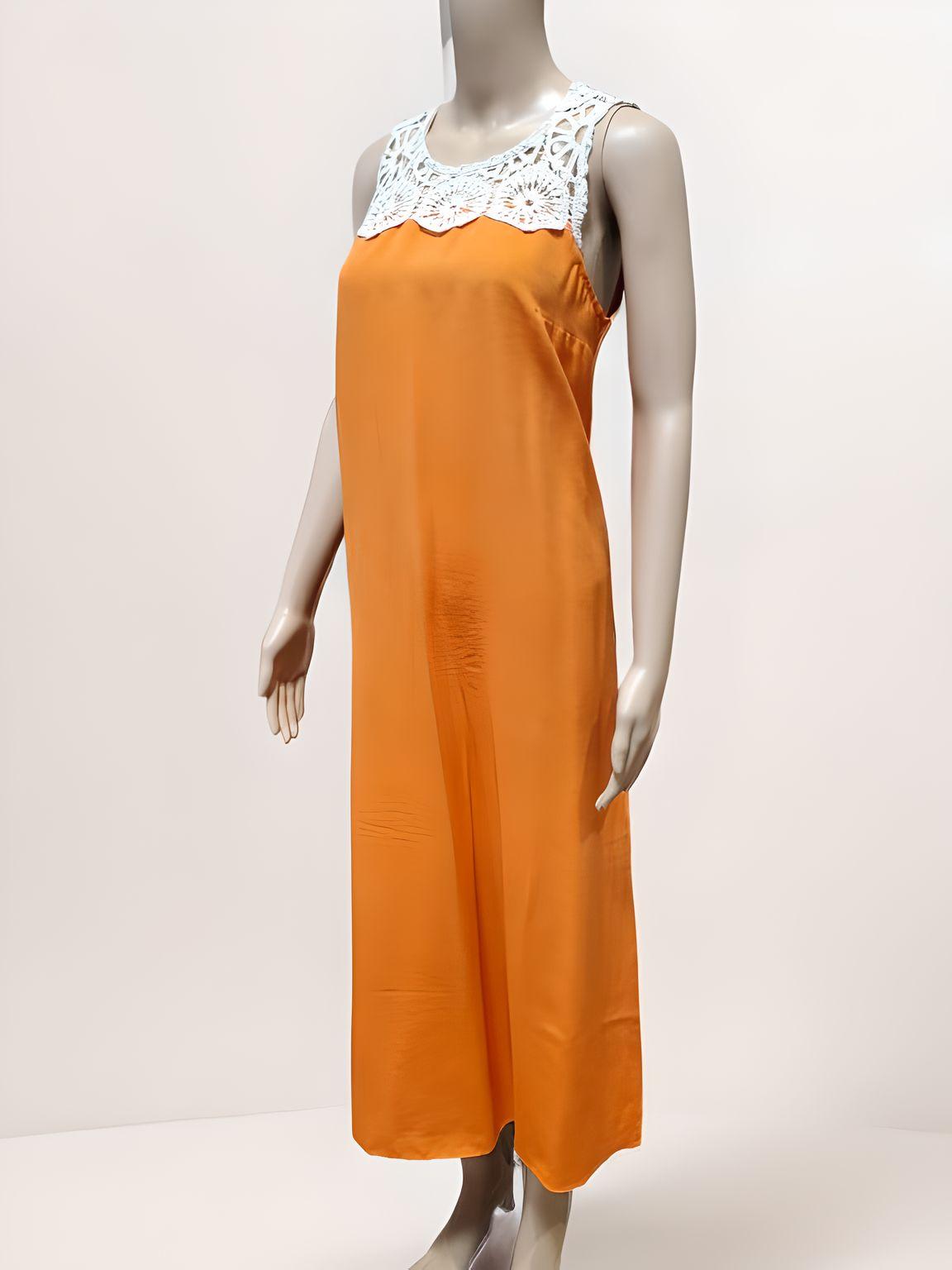 Sleeveless Long Dress with Crochet - Velora