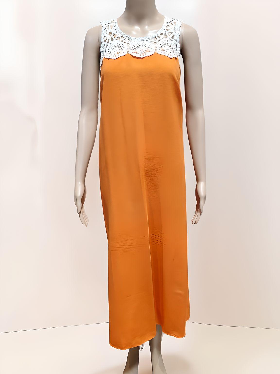 Sleeveless Long Dress with Crochet - Velora