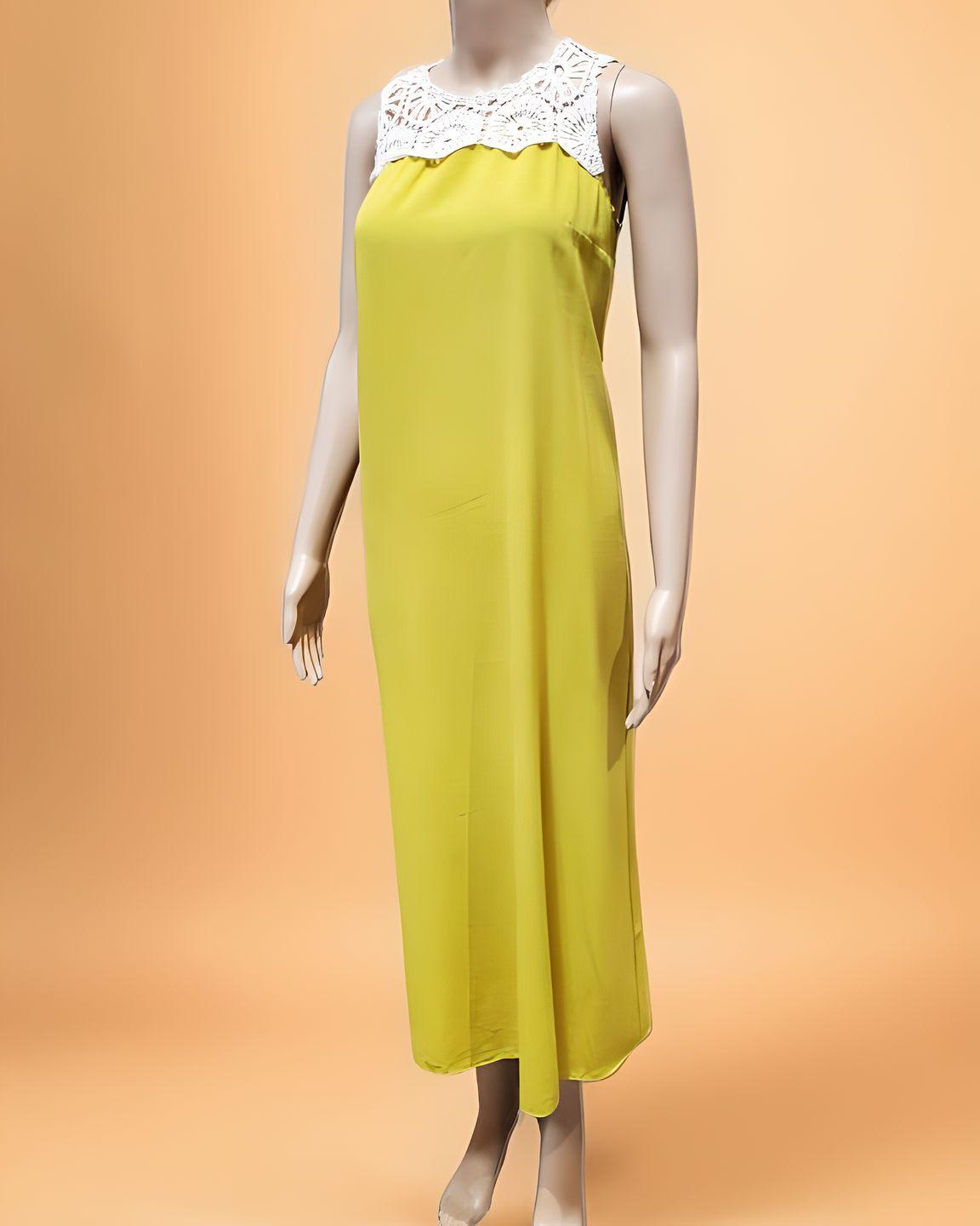 Sleeveless Long Dress with Crochet - Velora