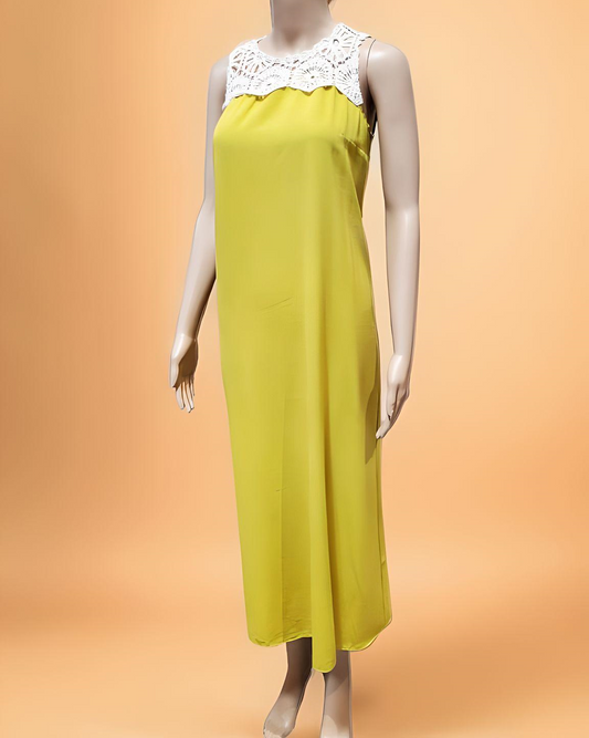 Sleeveless Long Dress with Crochet - Velora