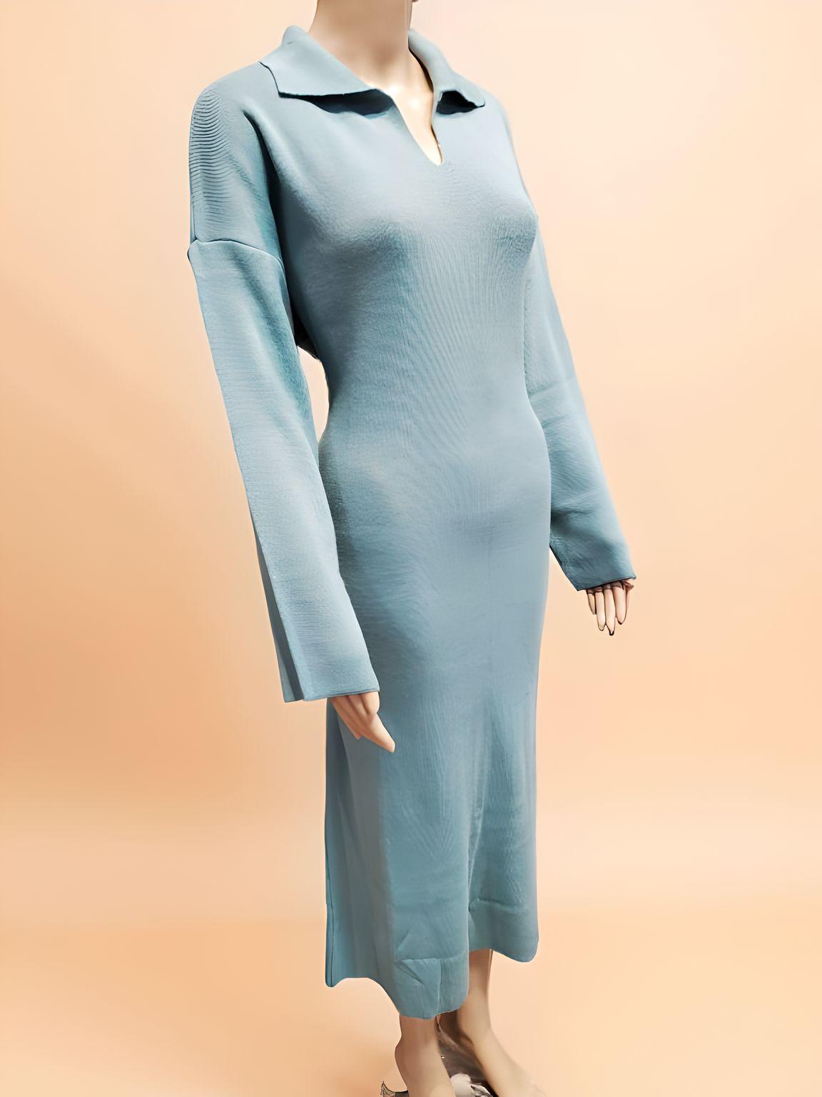 Collared Long Dress - Velora