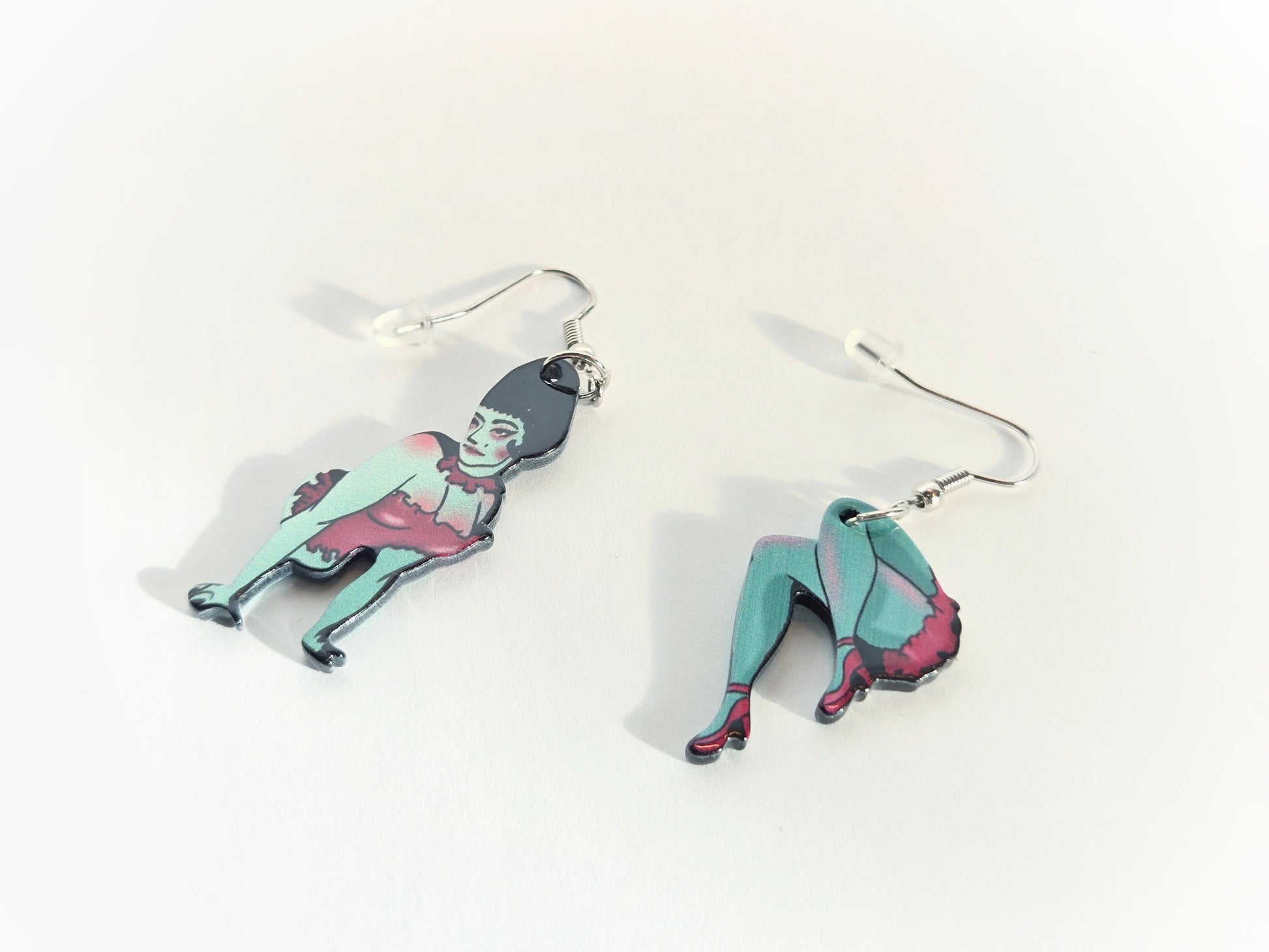 Vintage Zombie Pin-Up Girl Earrings - Velora