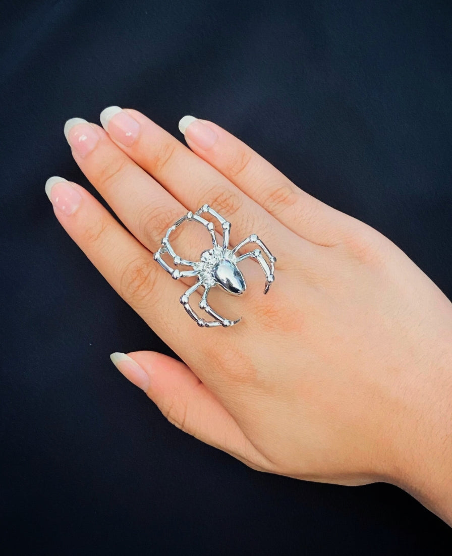 Silver Spider Ring | Size 7 (Adjustable) - Velora