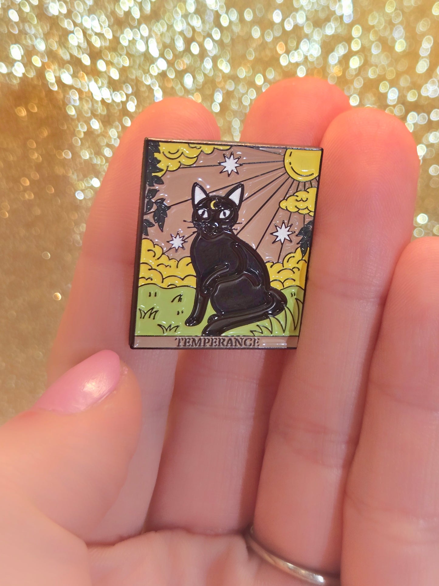 "Temperance" Cat Tarot Card | Collectible Pin - Velora