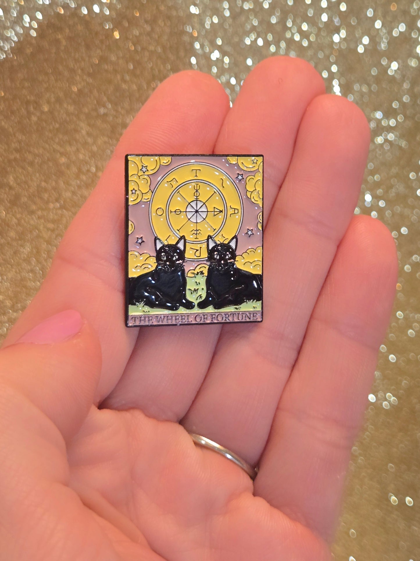 "The Wheel of Fortune" Cat Tarot Card | Collectible Pin - Velora