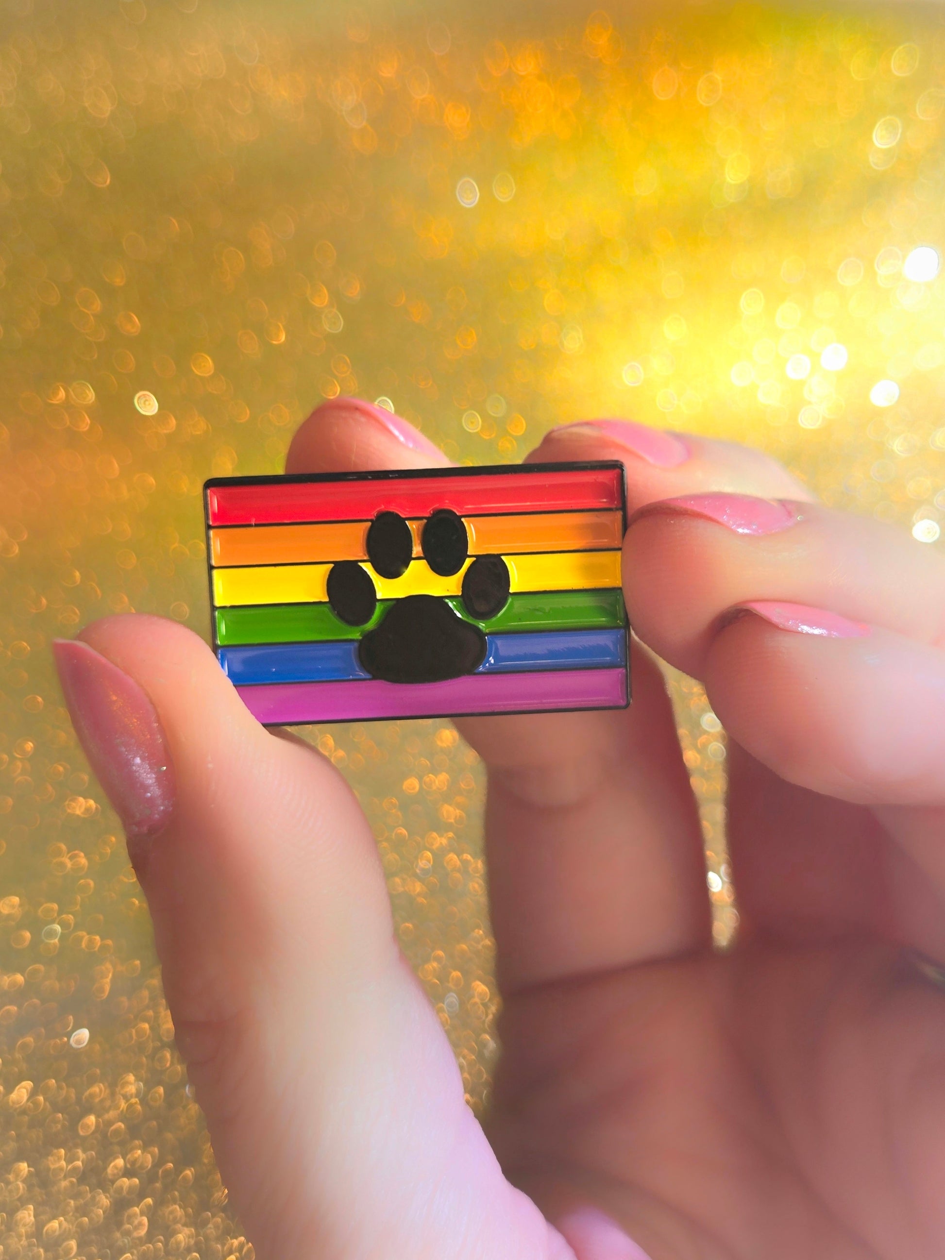 Paw Print Rainbow Flag | Collectible Pin - Velora
