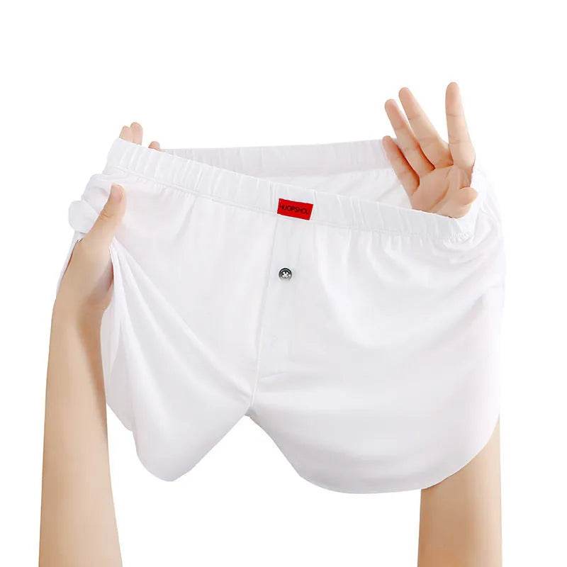 Men's Underwear Solid Color Loose Breathable Ice Silk Boxers - Velora