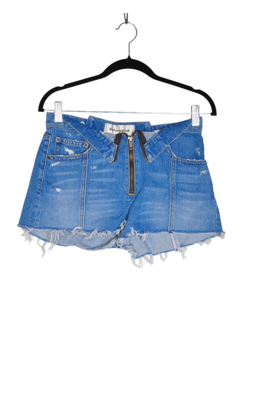 REFORMATION Women Denim Shorts Regular fit in Blue - 25 - Velora