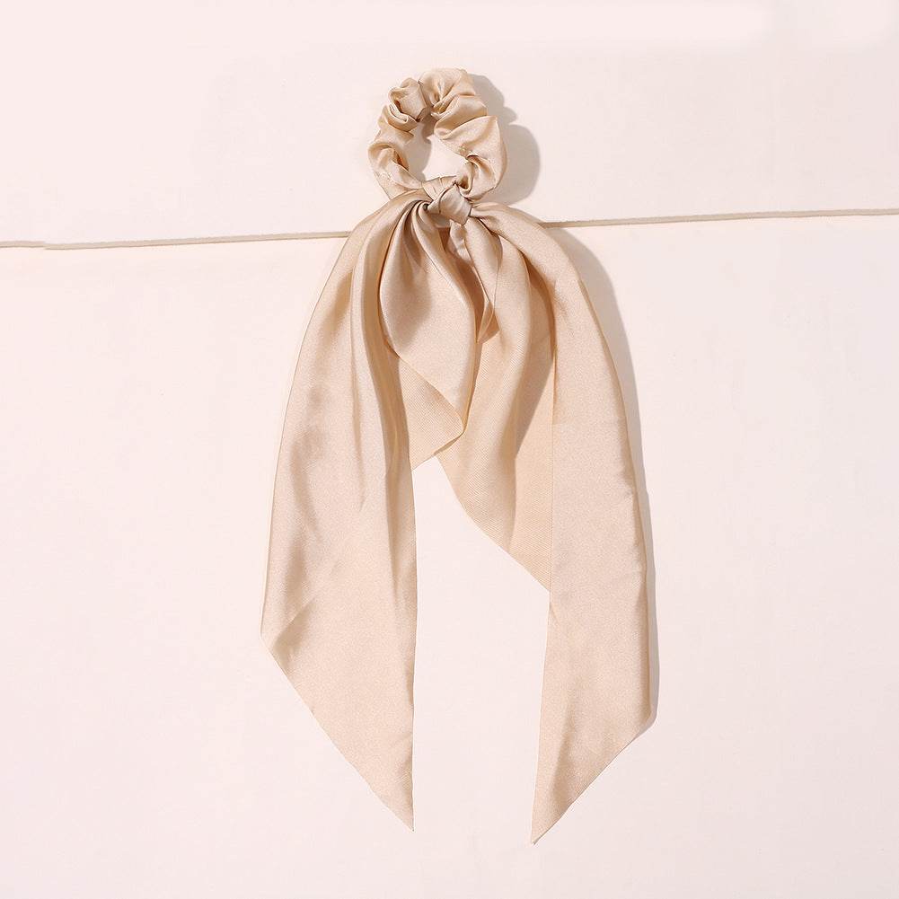 Cute Hair Silk Bow Scrunchie Vintage Satin Scarf Scrunchie - Velora