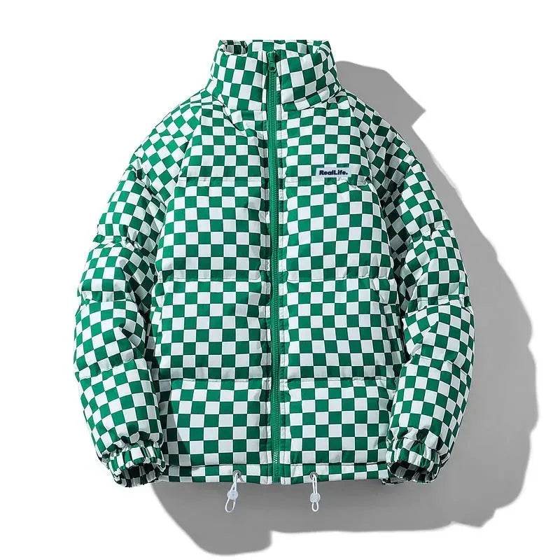 New Fall Winter Checkered Cotton padded Down Puffer Jacket men - Velora