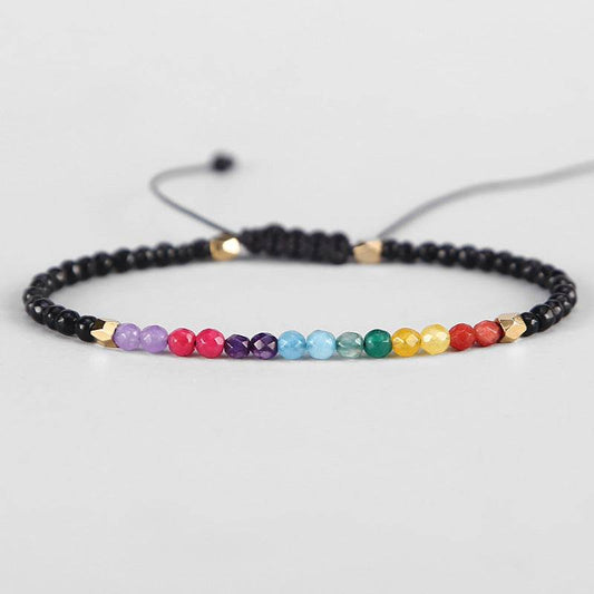 12 Constellation Lucky Stone 3MM Seven Chakra Bracelet - Velora