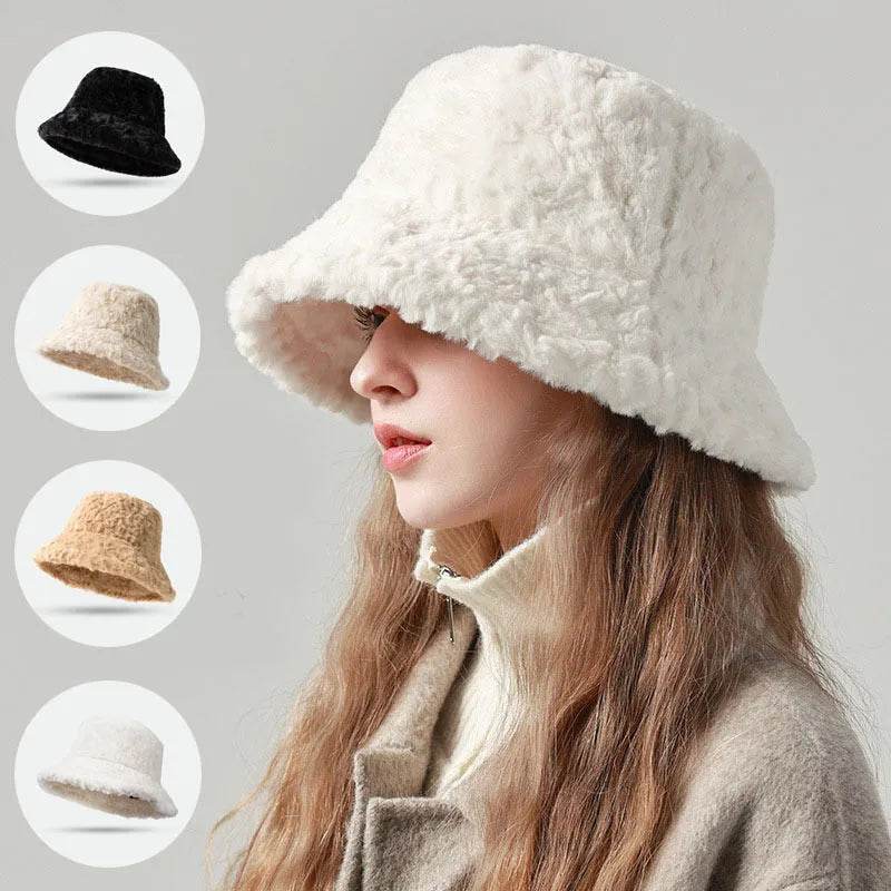 Lambswool Fisherman Sherpa Fleece Hat Winter Warm Fashionable Solid Color Hats For Women - Velora
