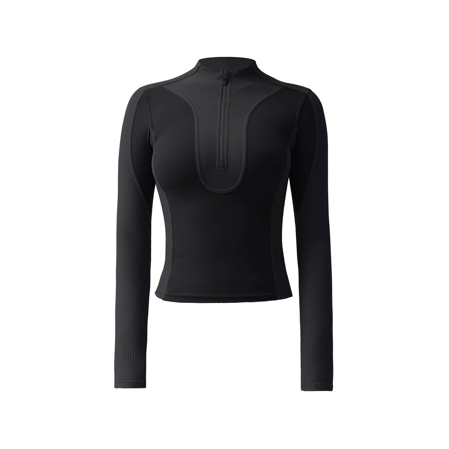 Long sleeve gym top for women Slim fit Half Zip Fitness Workout Top - Velora