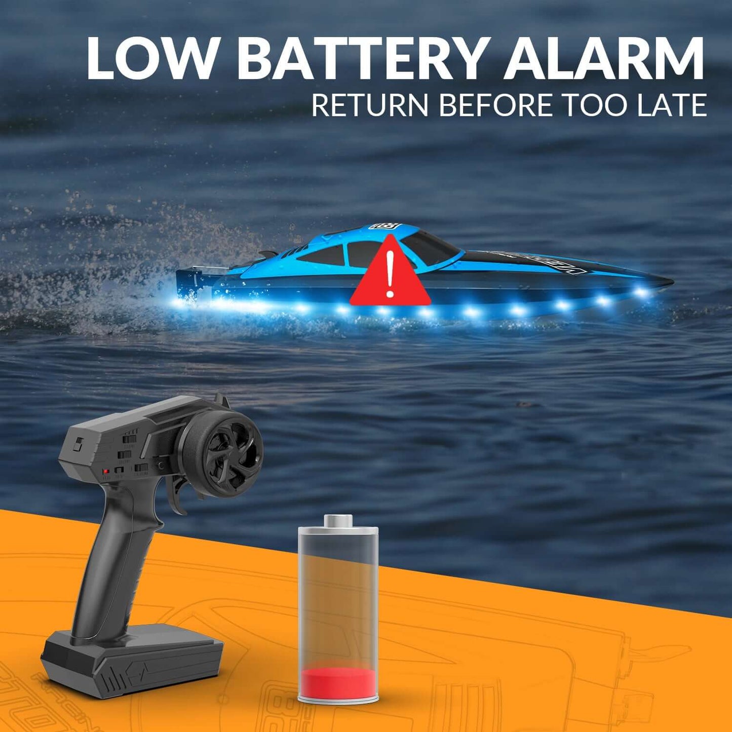 20mph RC Boat with LED Lights for Pools and Lakes - Fast and Fun! - Velora Luxury Fashion