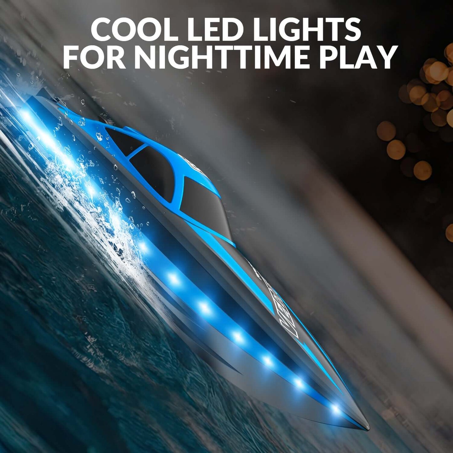 20mph RC Boat with LED Lights for Pools and Lakes - Fast and Fun! - Velora Luxury Fashion