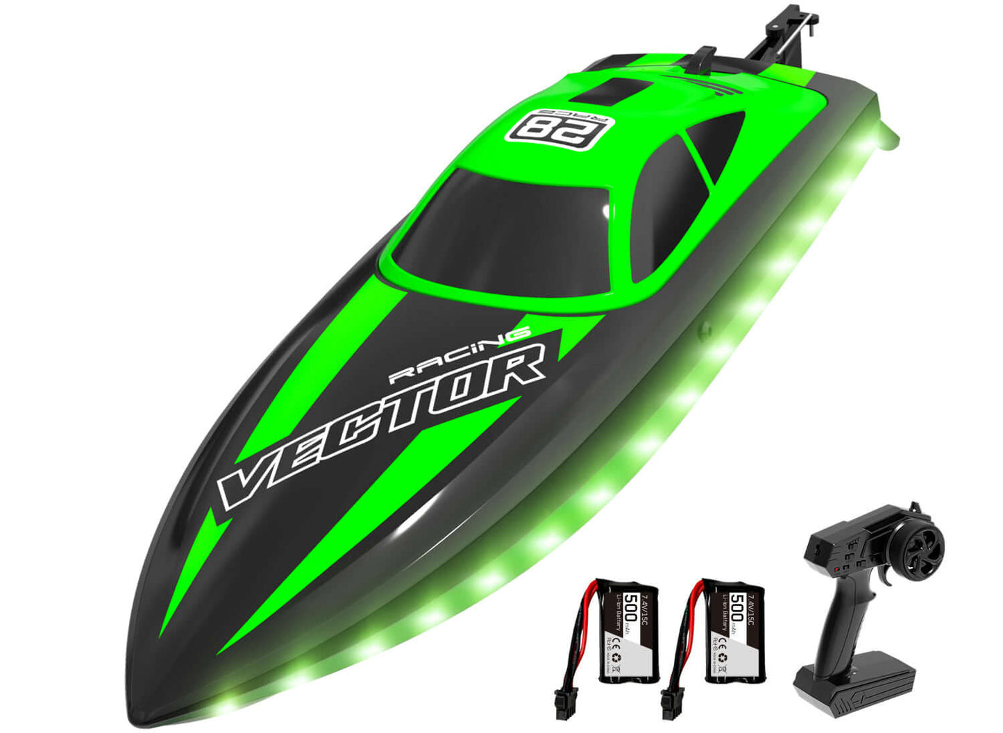 20mph RC Boat with LED Lights for Pools and Lakes - Fast and Fun! - Velora Luxury Fashion