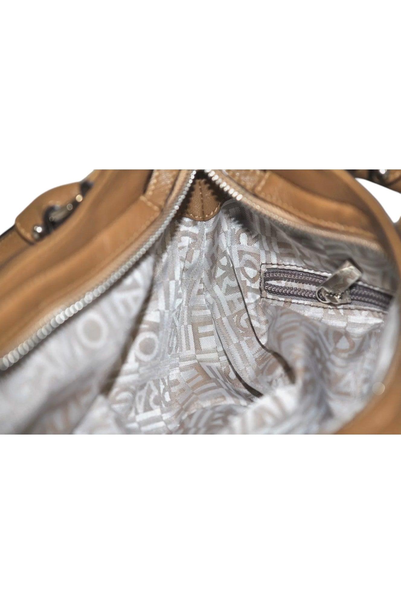 Salvatore Ferragamo Gancini Leather Shoulder Hand Bag Brown 7570K - Velora