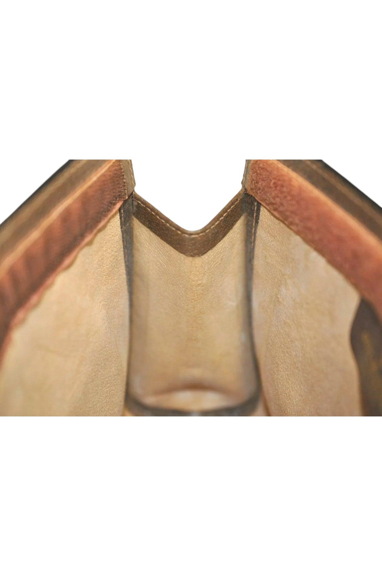 GUCCI Web Sherry Line Clutch Hand Bag Purse GG PVC Leather Brown 8044K - Velora