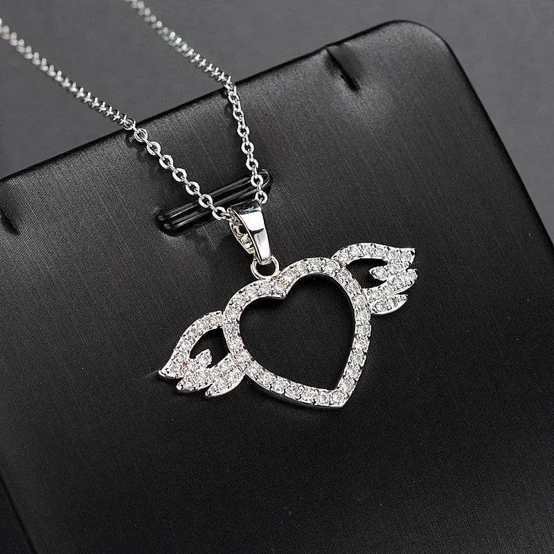 Women Fashion Angel love pendant Necklace Gold Silver - Velora