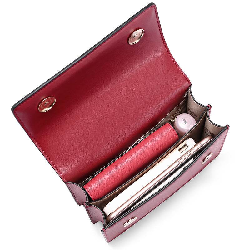 Cowhide chain deer head leather shoulder crossbody bag for women - Velora