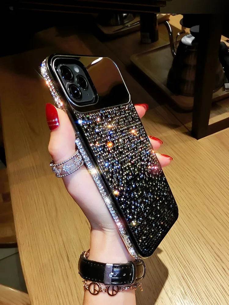 Silicone Gradual Rhinestone iphone case Apple Phone Protective  Case