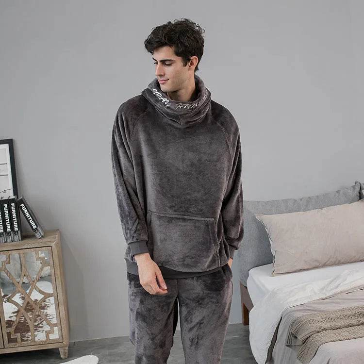 Men's Hooded Warm And Thickened Pajamas Suit - Velora
