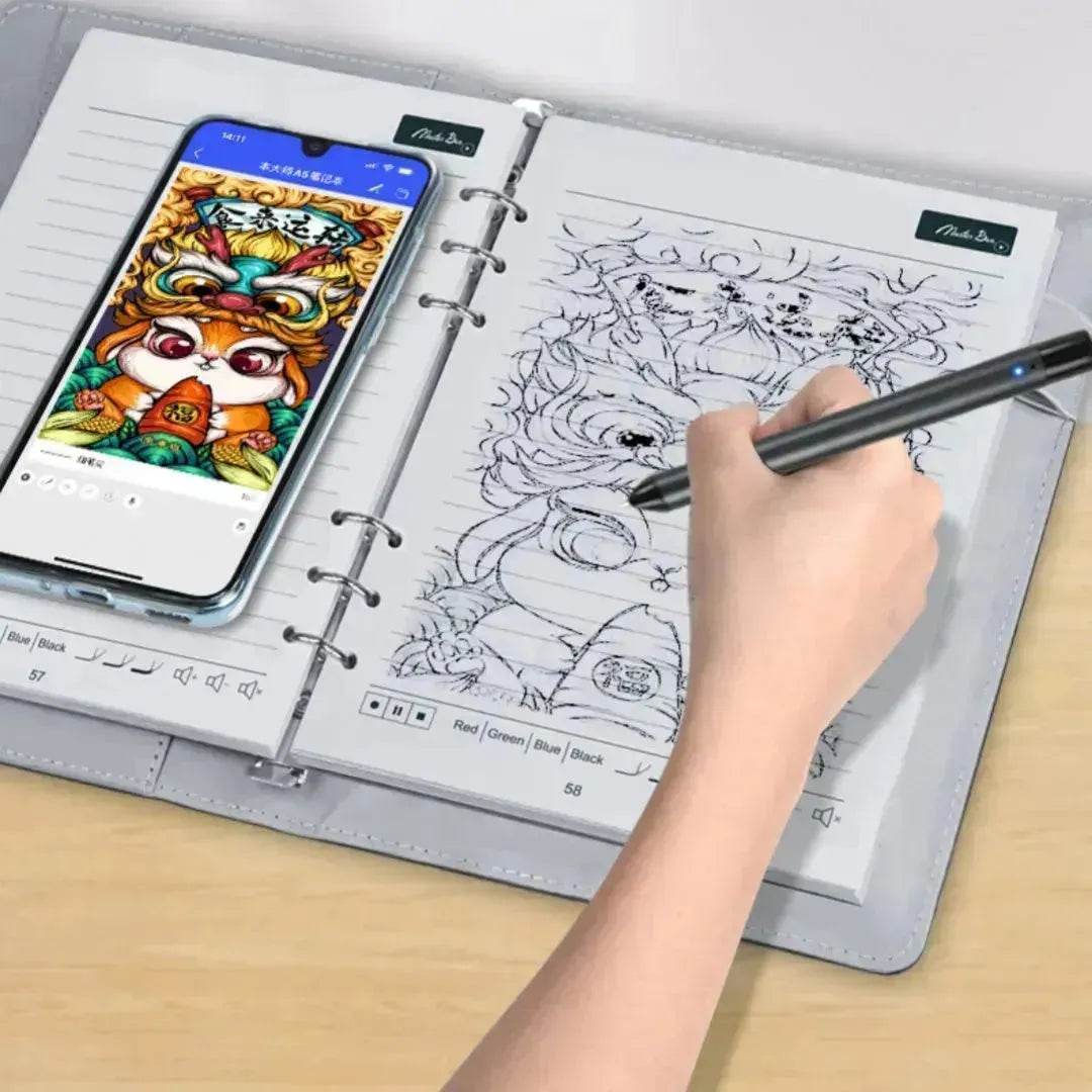 Handwriting Paper Screen Synchronization Smart Fingerprint Lock A5 Notebook - Velora