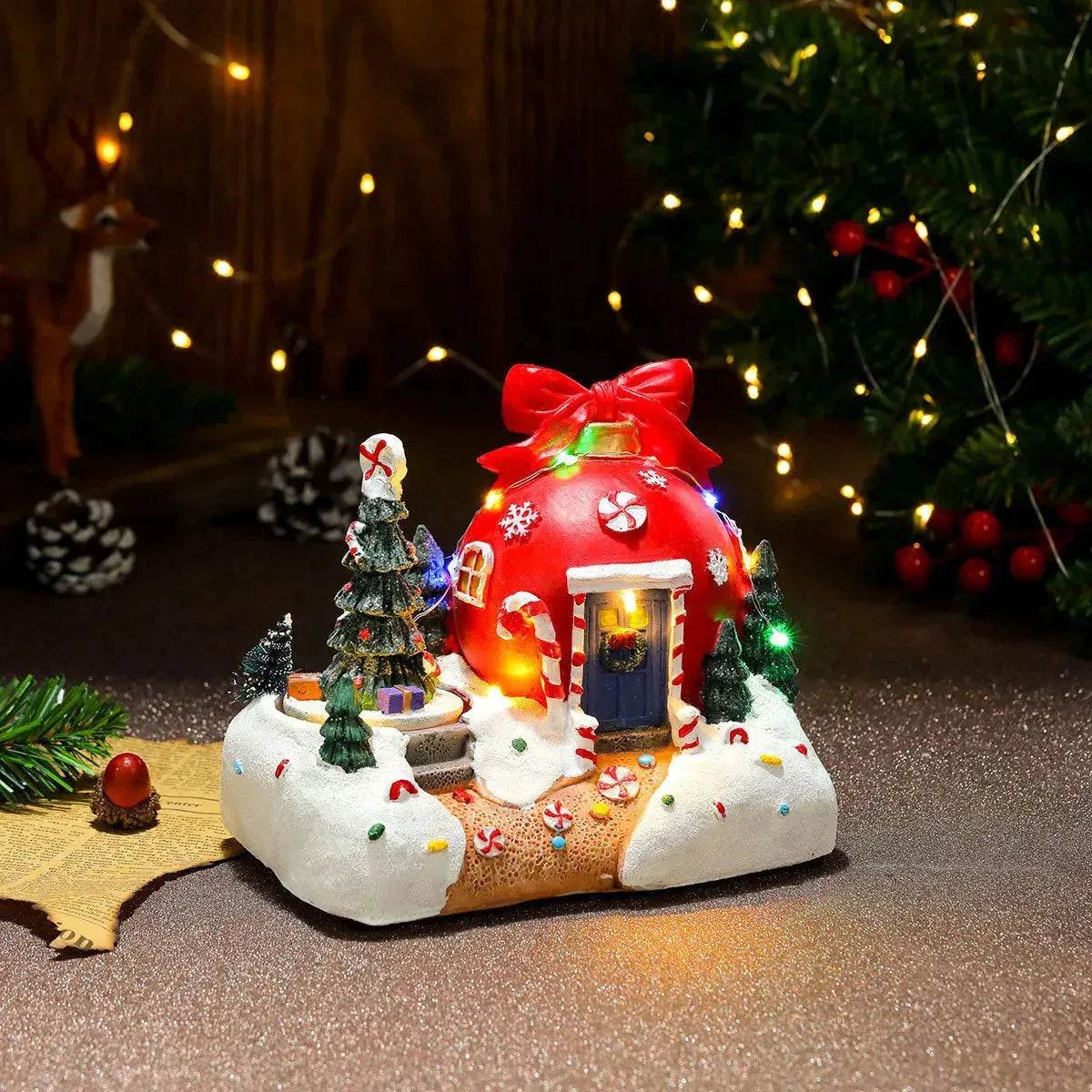 Christmas Rotating Resin Luminous Music Box Ornaments - Velora