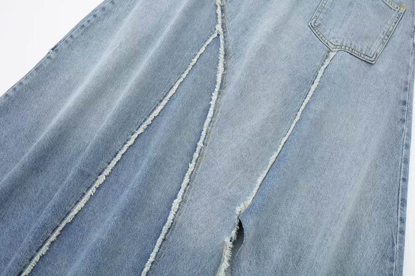 Fashionable Asymmetric High Waist Midi Denim Split Skirt - Velora