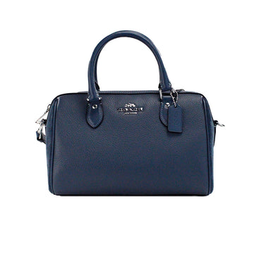 Coach Rowan Artisan Blue Leather Suede Satchel
