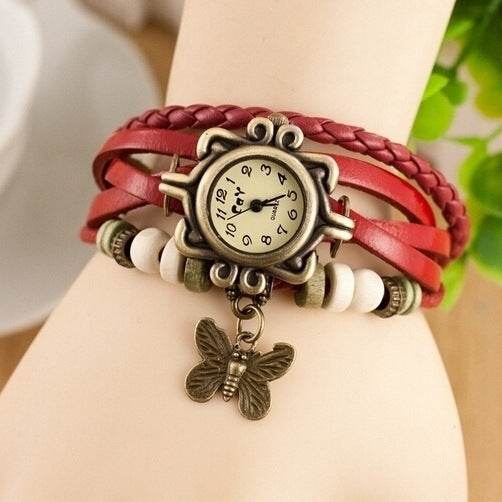 Cowhide winding bracelet watch - Velora
