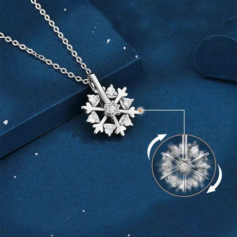 Luxury Rhinestone Christmas Snowflakes Necklace Gift for women - Velora