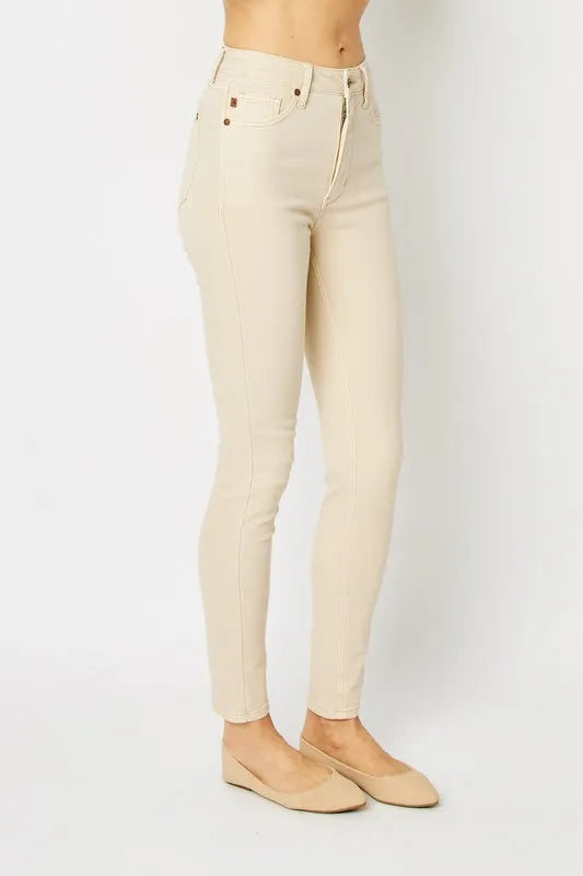 Judy Blue Full Size Garment Dyed Tummy Control Skinny Jeans - Velora